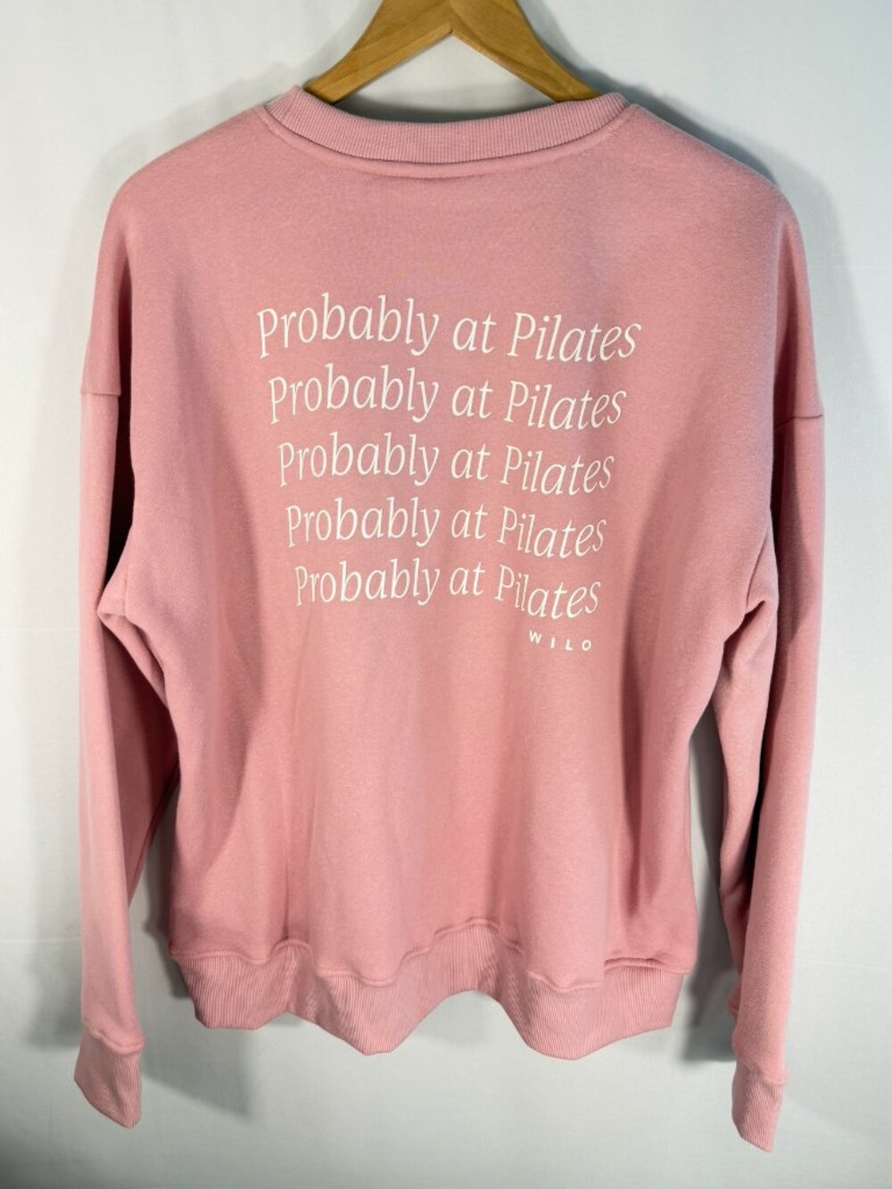 WILO THE LABEL Pilates Bow Crew & Shorts Blush Small NWT 2-Piece Lounge Set - Picture 4 of 11
